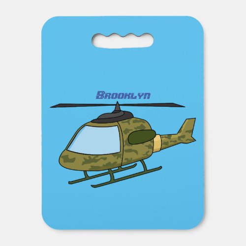 Cute army camoflage helicopter cartoon  seat cushion