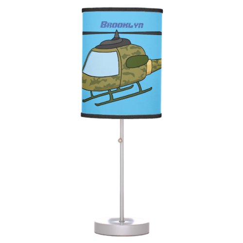 Cute army camoflage helicopter cartoon  table lamp