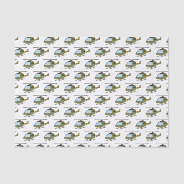 Cute army camoflage helicopter cartoon tissue paper (Front)