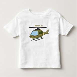 Cute army camoflage helicopter cartoon toddler t-shirt