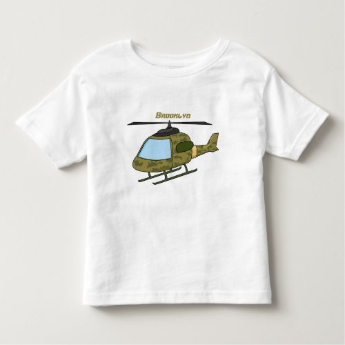 Cute army camoflage helicopter cartoon toddler t_shirt