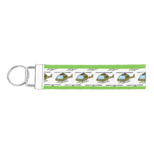 Cute army camoflage helicopter cartoon  wrist keychain