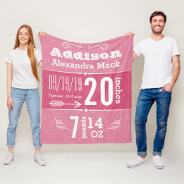 Cute Arrow Pattern Any Color Baby Blanket