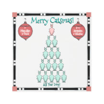 Cute Art Deco Cats Christmas Tree Personalized