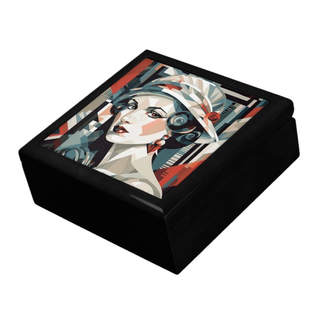 Cute Art Deco Lady Gift Box (Side)