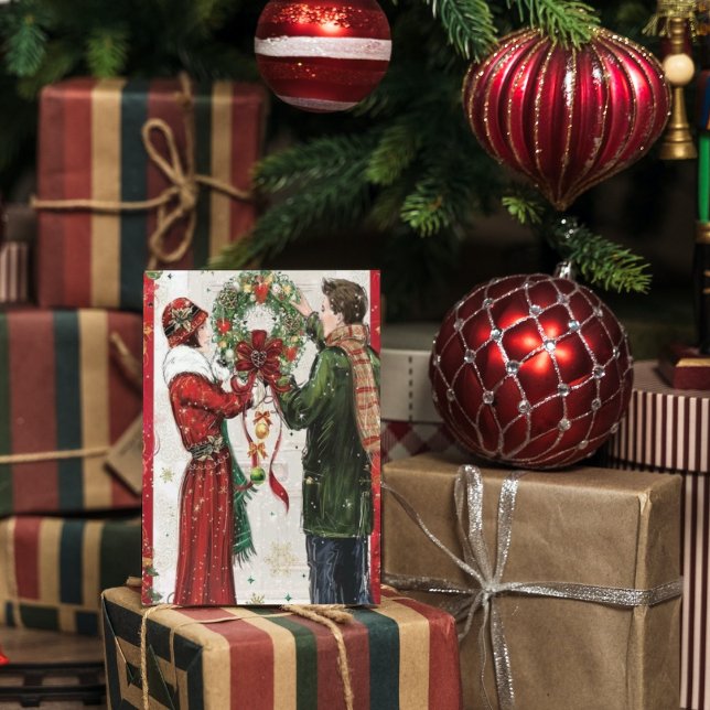 Cute art deco retro vintage Christmas Holiday card (Creator Uploaded)