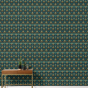 Cute art Deco tiled pattern Wallpaper
