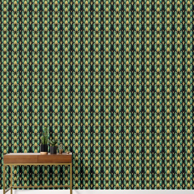 Cute art Deco tiled pattern  Wallpaper (Hallway)