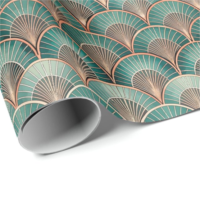 Cute Art Deco tiled pattern  Wrapping Paper (Roll Corner)
