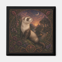 Cute Art Nouveau Ferret