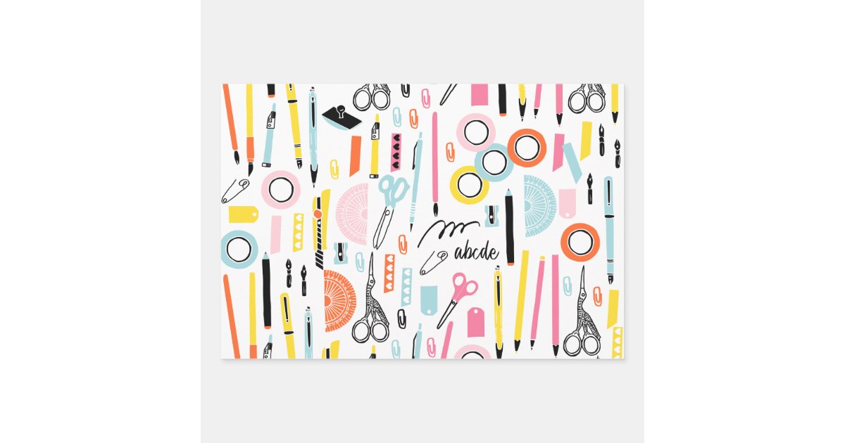 Boho Pink Beige Rainbow Wrapping Paper Sheets, Zazzle