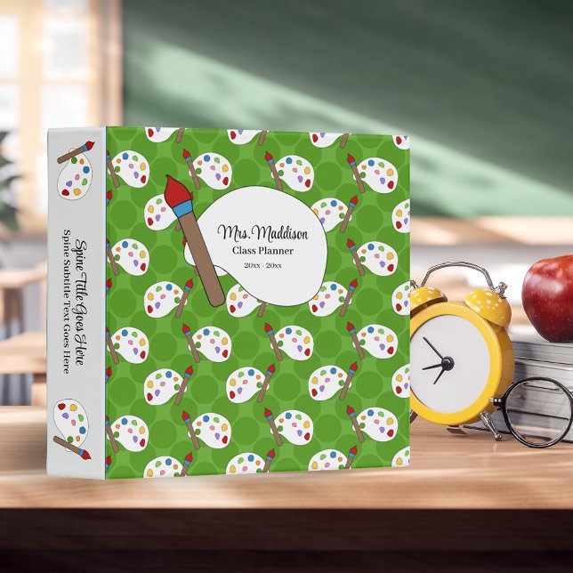 Cute Art Teacher Class Planner 3 Ring Binder (Creator Uploaded)