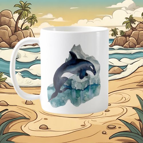 cute Artic whale lovers add monogram Coffee Mug