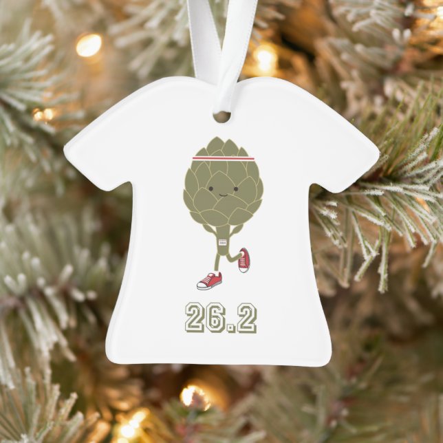Cute Artichoke Marathon Runer Ornament (Tree)