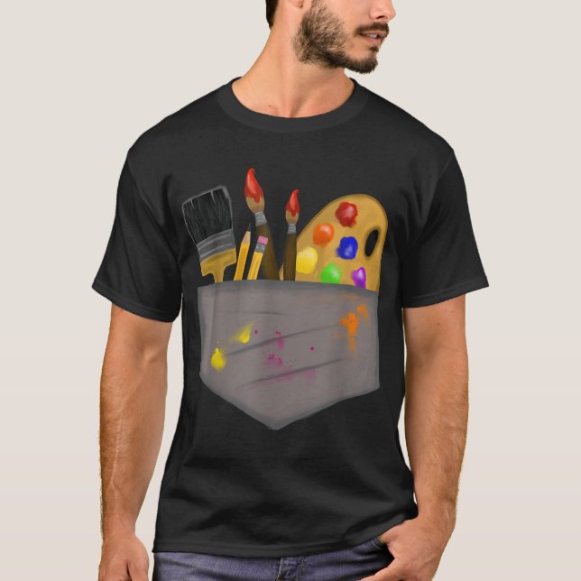 Cute Artist Costume - Art Painter Paint Brush T-Shirt (Front)