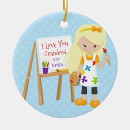 Cute Artist Grandparent Christmas Ornament