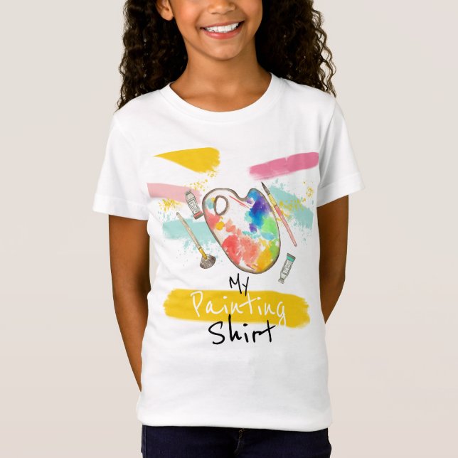 Cute artist painting shirt kid party tshirt (Front)