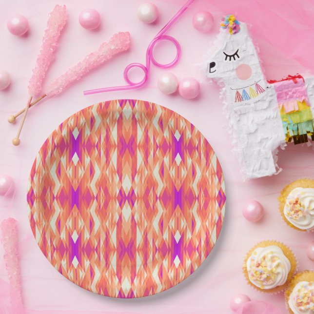 Cute artistic geometric patterns paper plates (Party)