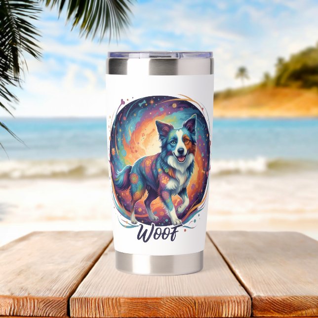 Cute Artistic Puppy Design for Dog Lovers Insulated Tumbler (Beach (Rotated))