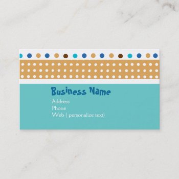 Cute Artistic Whimsical Polkadots Patterns Business Card by happytwitt at Zazzle