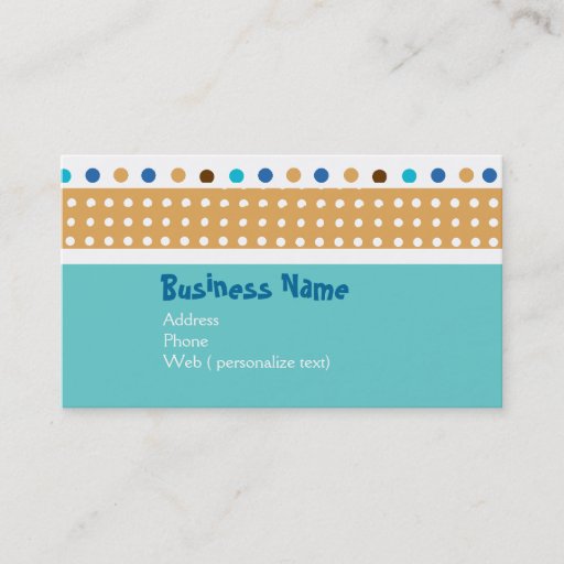 Customizable Cute Artistic Whimsical Polkadots Business Cards