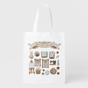 Cute Arts, Crafts & Sewing Elements Clipart - "Cre Grocery Bag