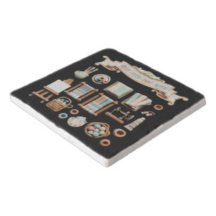 Cute Arts, Crafts & Sewing Elements Clipart - "Cre Trivet