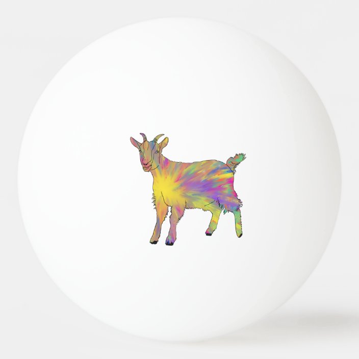 Cute Artsy Goat Colorful Funny Farm Animal Art PingPong Ball