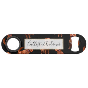 Cute Artsy Golden Retriever Dog Pattern Bar Key
