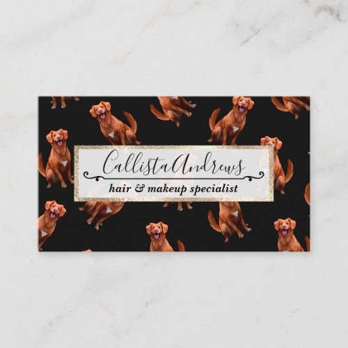 Cute Artsy Golden Retriever Dog Pattern Business Card