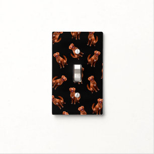Cute Artsy Golden Retriever Dog Pattern Light Switch Cover