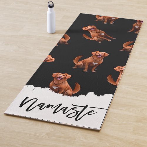 Cute Artsy Golden Retriever Dog Pattern Yoga Mat