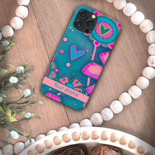 Cute Artsy Hearts Flower Fun Inspirivity Custom iPhone 13 Pro Max Case