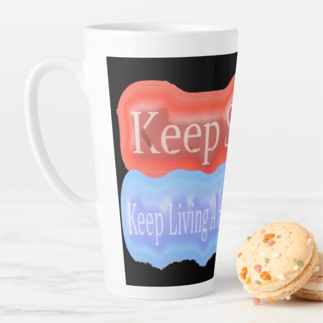 Cute Artwork Design About "Keep Smiling". Buy Latte Mug (In Situ)