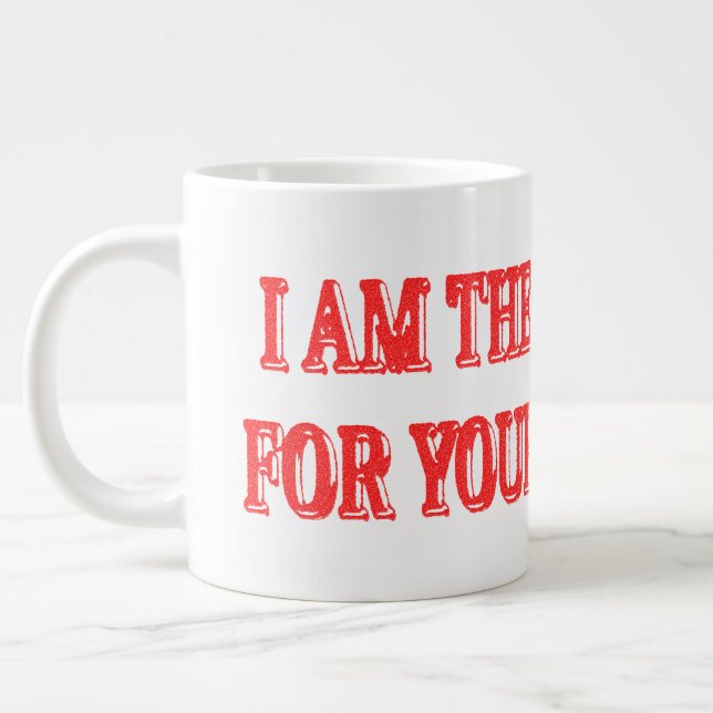 Cute Artwork Design "I AM THE SOLUTION" Buy Giant Coffee Mug (Left)