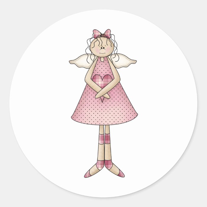 Cute as a Bug · Angel Round Stickers