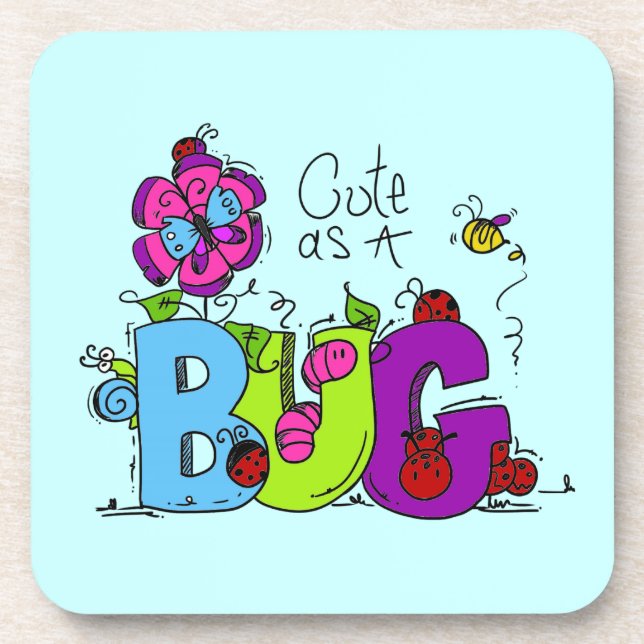 Cute as a Bug Beverage Coaster (Front)