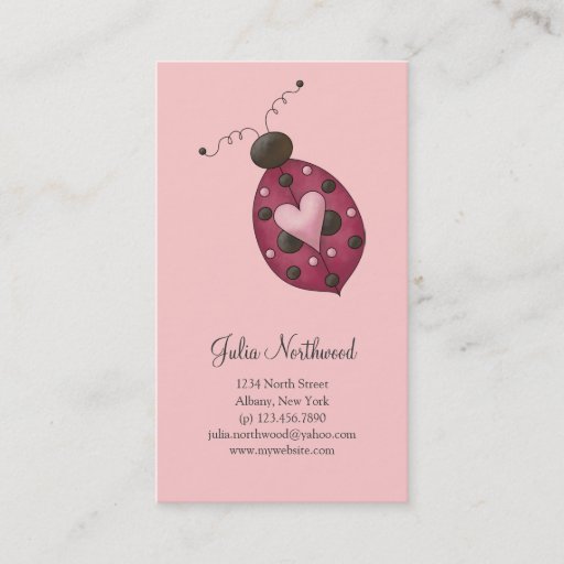 Customizable Cute as a Bug · Cerise Ladybug Business Card