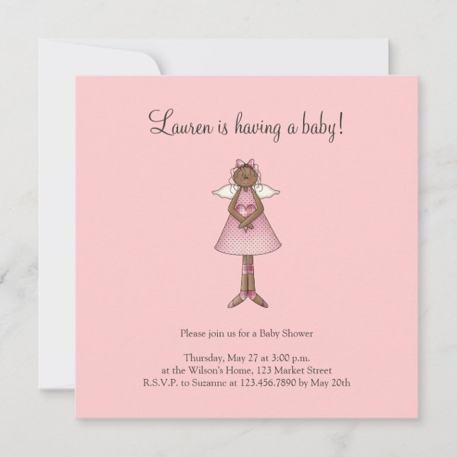Cute as a Bug · Ethnic Angel Invitation (Front)