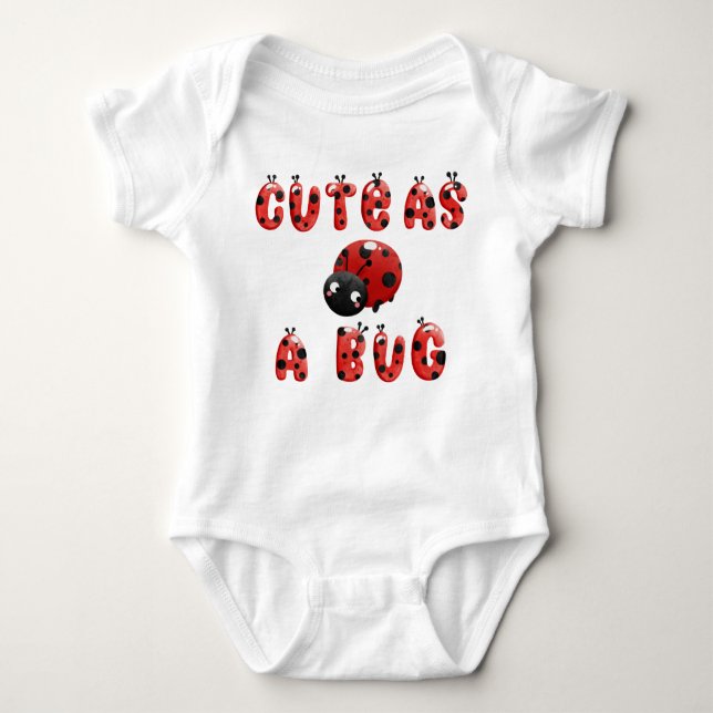 Cute As a Bug LadyBug Baby Bodysuit (Front)