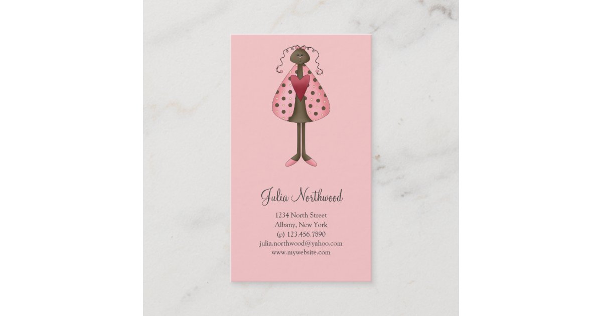 Cute As A Bug Ladybug Doll Business Card Zazzle Com