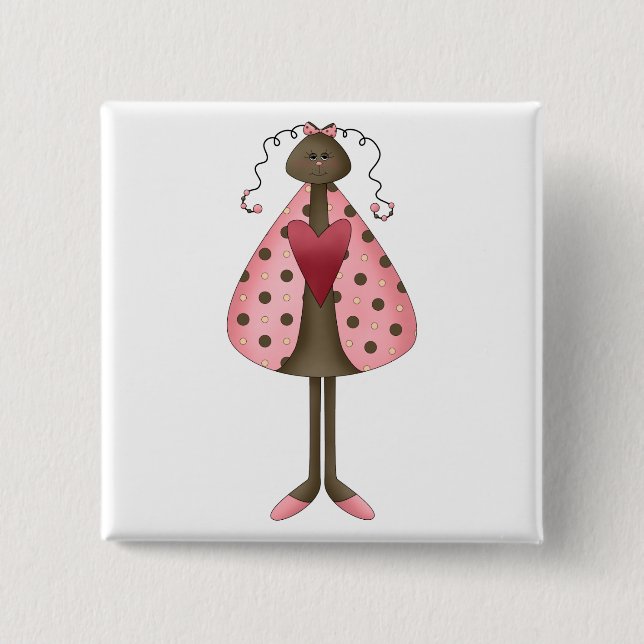 Cute as a Bug · Ladybug Doll Pinback Button (Front)