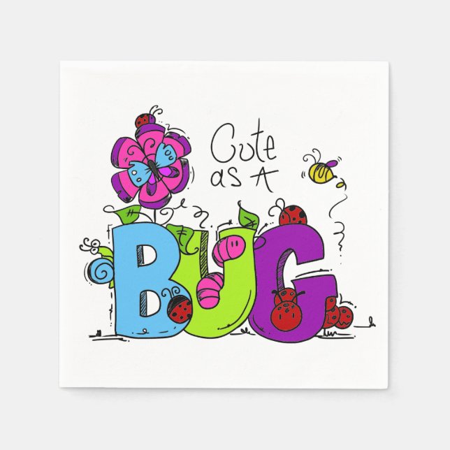 Cute as a Bug Paper Napkins (Front)