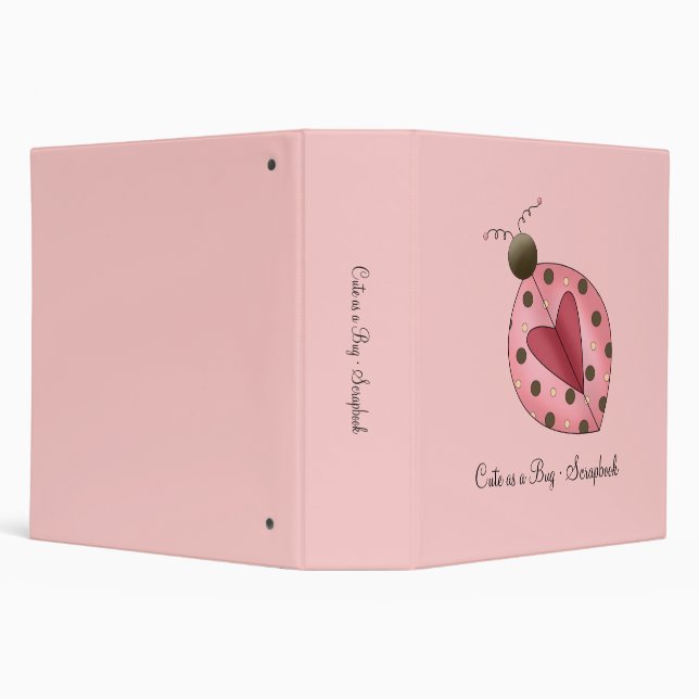 Cute as a Bug · Pink & Brown Ladybug 3 Ring Binder (Background)