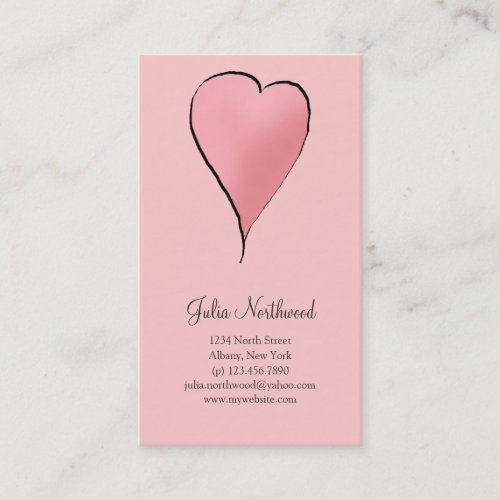 Cute as a Bug · Pink Heart Business Cards
