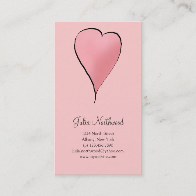 Cute as a Bug · Pink Heart Business Card (Front)