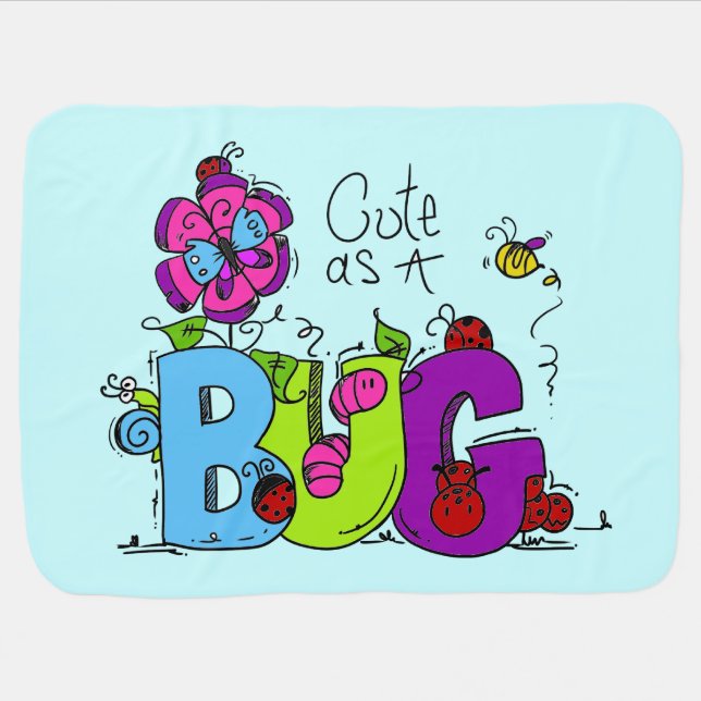 Cute as a Bug Stroller Blanket (Horizontal)