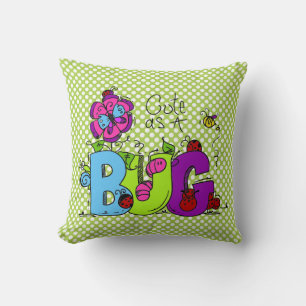 Cute as a Bug Throw Pillow