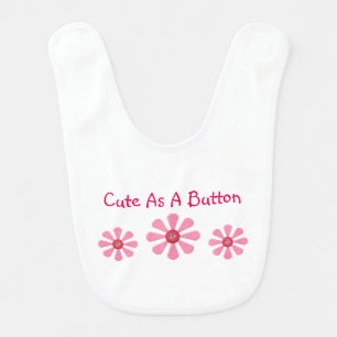 Cute As A Button Baby Bib