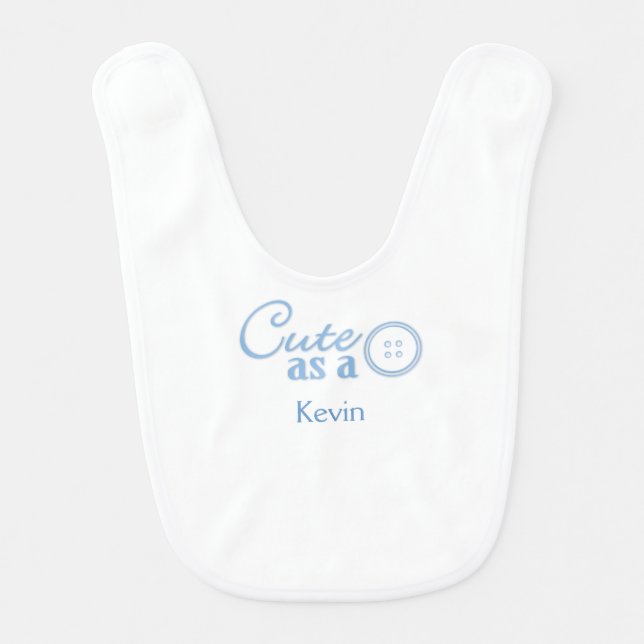Cute as a Button Baby Bib (Front)